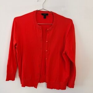 J. Crew 3/4 Sleeve Red Cardigan Sweater